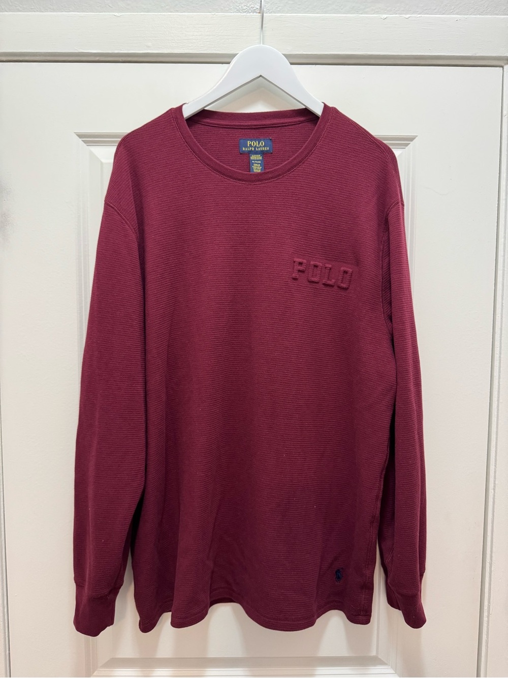 Polo Ralph Lauren Burgundy Long Sleeve Crew Neck Sleepwear Shirt